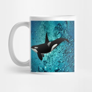 Whale Orca, Save the Whales, Ocean Lover Graphic Art Design Mug